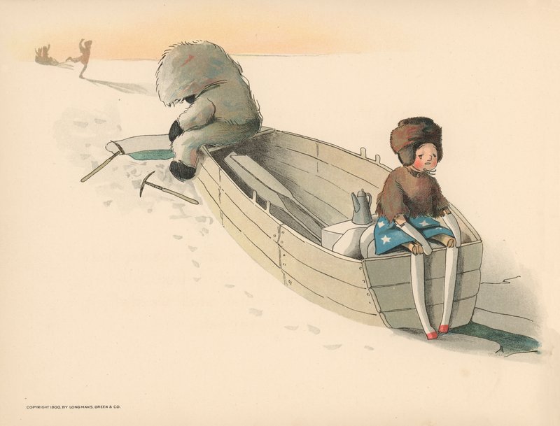 Golliwoggs Kutup Maceraları için İllüstrasyon by Florence K. Upton
