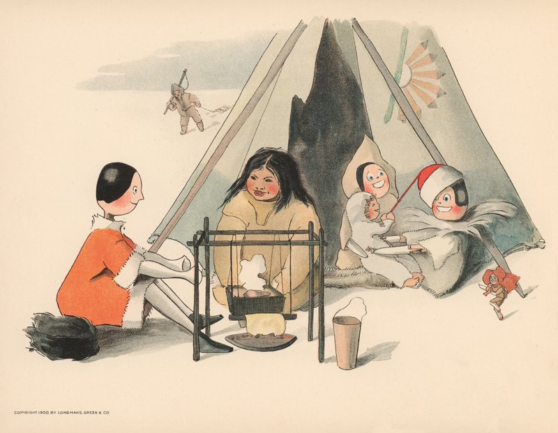 Golliwoggs Kutup Maceraları için İllüstrasyon by Florence K. Upton