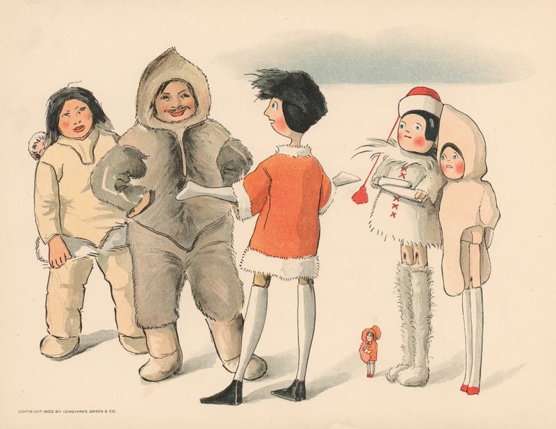 Golliwoggs Kutup Maceraları için İllüstrasyon by Florence K. Upton