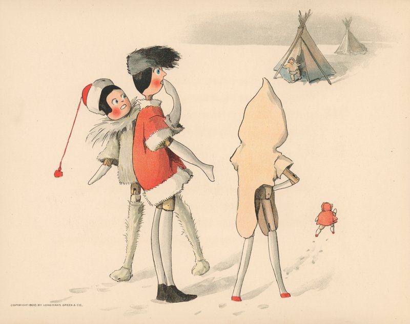 Golliwoggs Kutup Maceraları için İllüstrasyon by Florence K. Upton