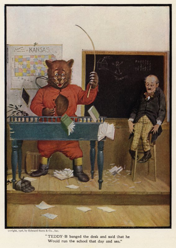Teddy - B masaya vurdu ve o gün okulu işleteceğini ve göreceğini söyledi. by Floyd V. Campbell