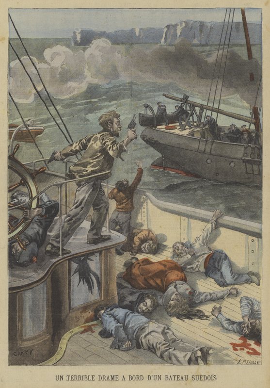 İsveçli bir teknede korkunç bir suç by Fortune Louis Meaulle