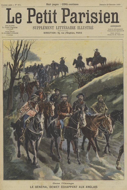 Boer General Christiaan de Wet, Orange Free Eyaletinde İngiliz kuvvetlerini atlatıyor by Fortune Louis Meaulle