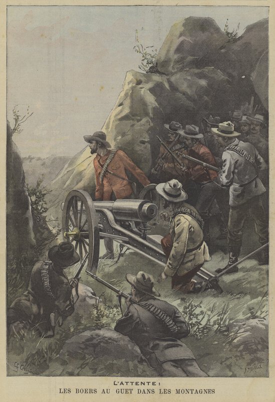 Boerler dağlarda pusu kurmaya hazırlanıyor by Fortune Louis Meaulle