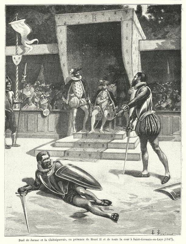 Guy Cabot de Jarnac ve Francois de Vivonne arasındaki düello, Seigneur de la Chataigneraie, Fransa Kralı II. Henry