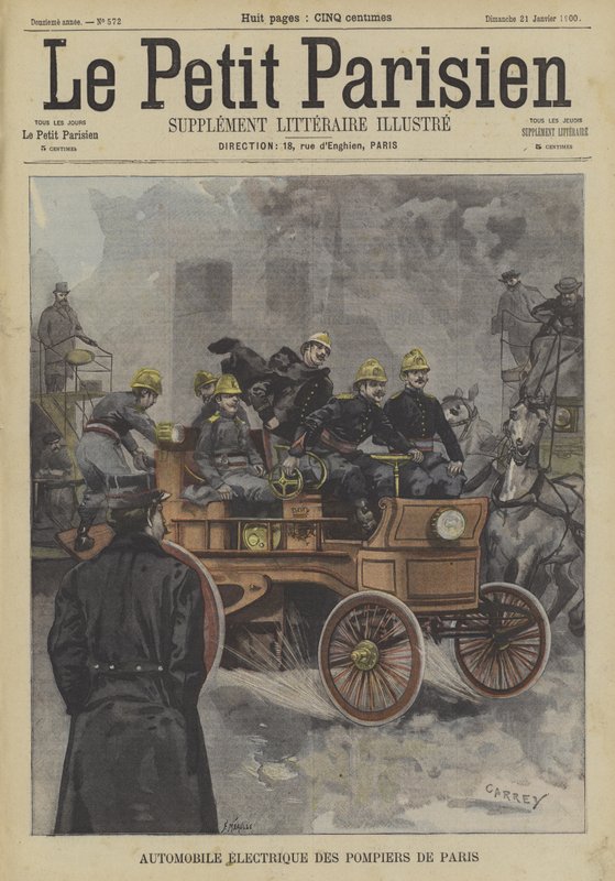 Paris İtfaiyesinin elektrikli itfaiye aracı by Fortune Louis Meaulle
