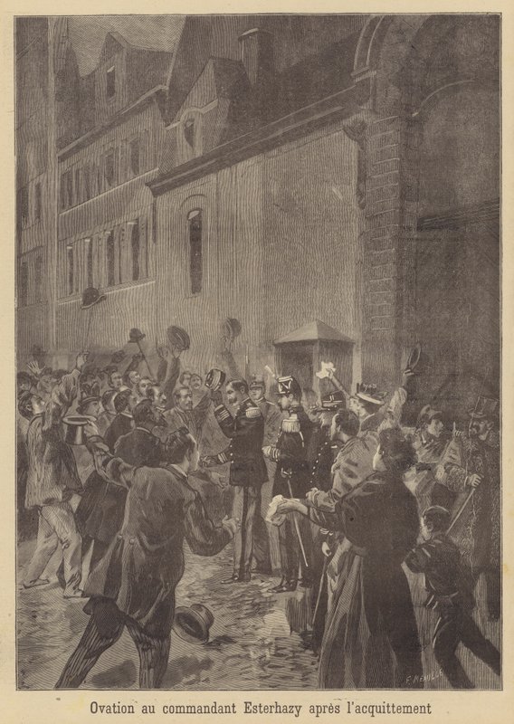 Binbaşı Esterhazy beraat ettikten sonra alkışlandı by Fortune Louis Meaulle