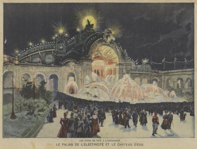 Elektrik Sarayı ve Gece Su Kalesi, Exposition Universelle 1900, Paris by Fortune Louis Meaulle