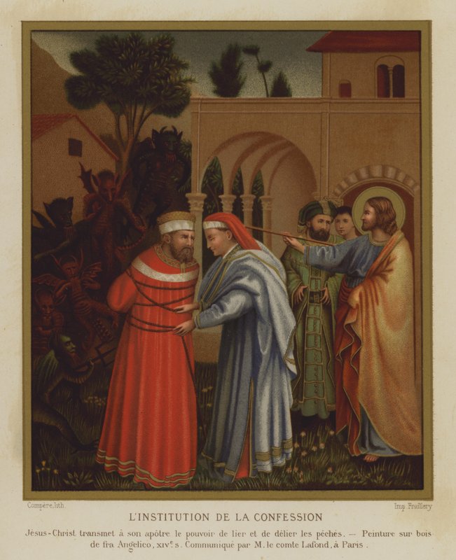 İtiraf Kurumu (renkli taş) by Fra (after) Angelico