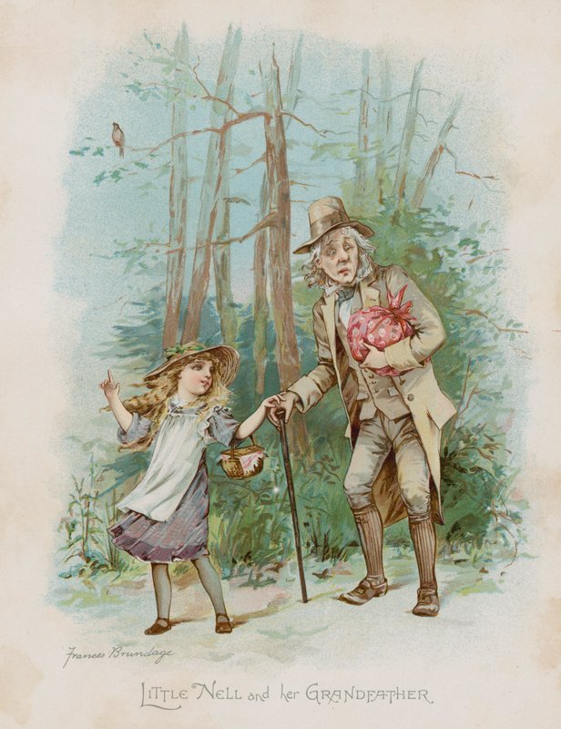 Küçük Nell ve Dedesi (chromolitho) by Frances Brundage