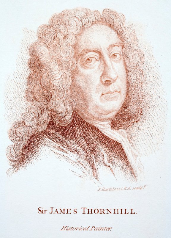 Sir James Thornhill, tarihi konuların İngiliz ressamı (gravür) by Francesco (after) Bartolozzi