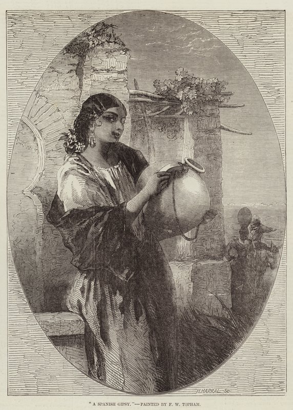 İspanyol bir Çingene by Francis William Topham