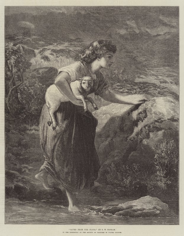 Sulu Boya Ressamlar Derneği Sergisinde Tufandan Kurtuldu by Francis William Topham