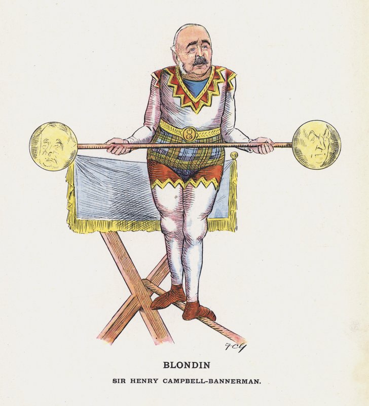 Blondin, Sir Henry Campbell-Bannerman (renkli taş) by Francis Carruthers Gould