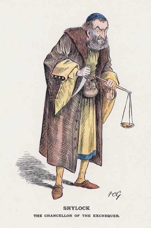 Shylock, Maliye Bakanı (renkli taş) by Francis Carruthers Gould