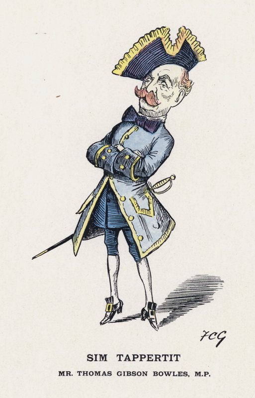 Sim Tappertit, Bay Thomas Gibson Bowles (renkli taş) by Francis Carruthers Gould