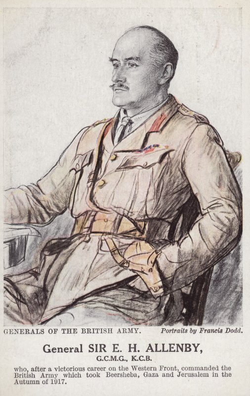 General Sir E H H Allenby (renkli taş baskı) by Francis Dodd