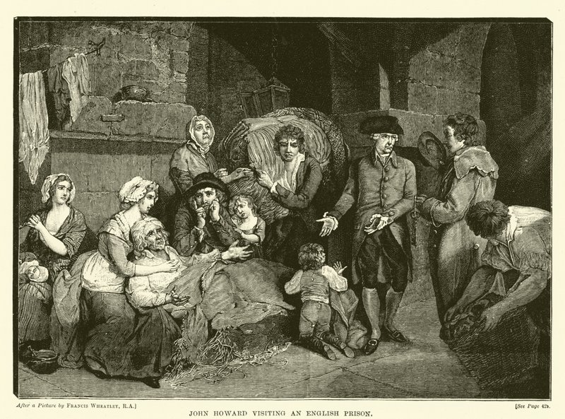 John Howard bir İngiliz hapishanesini ziyaret ediyor by Francis after Wheatley