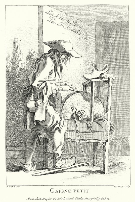 Bıçak öğütücü (gravür) by Francois (after) Boucher