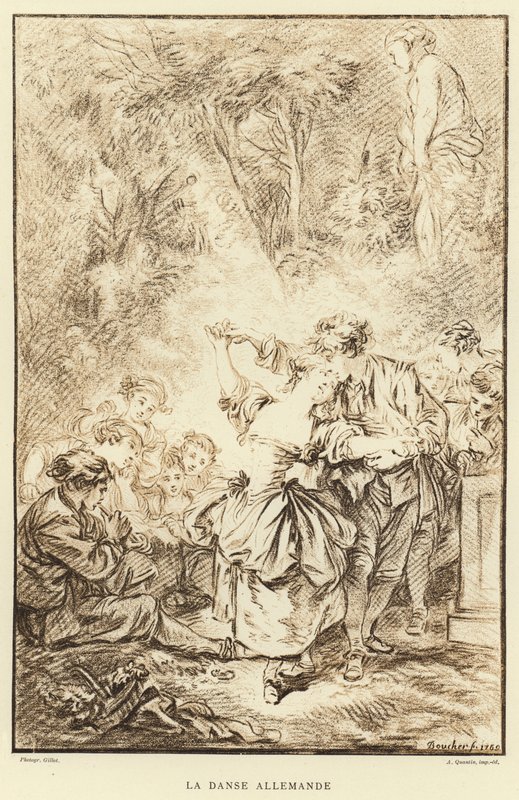 Alman Dansı (gravür) by Francois (after) Boucher