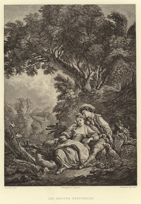 Pastoral Aşklar (gravür) by Francois (after) Boucher