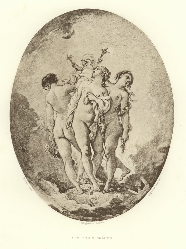 Üç Güzeller (gravür) by Francois (after) Boucher