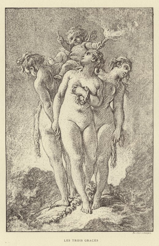 Üç Güzeller (gravür) by Francois (after) Boucher