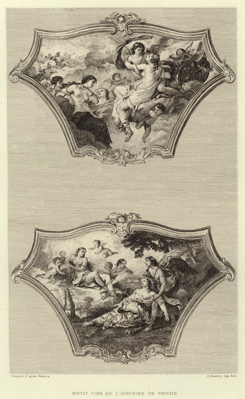 Motif Psyche hikayesinden alınmıştır (gravür) by Francois (after) Boucher