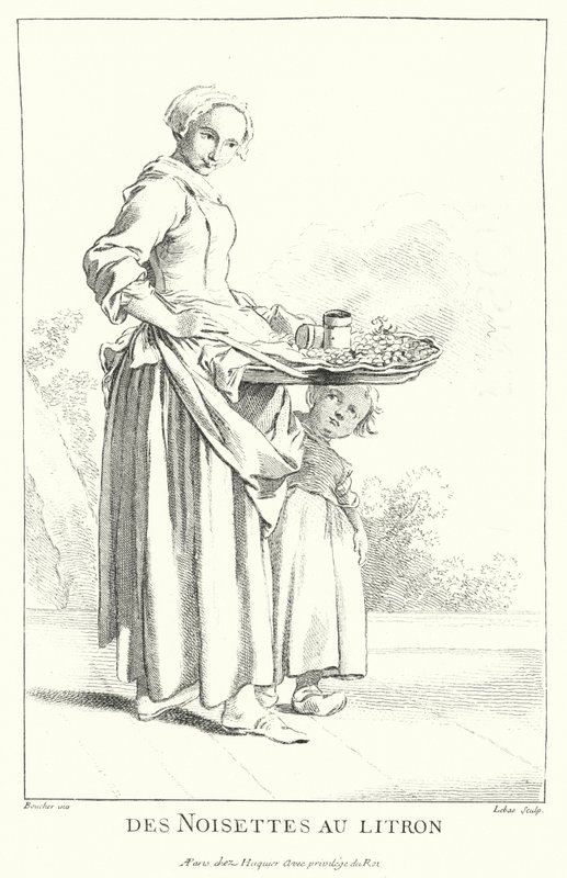 Fındık satıcısı (gravür) by Francois (after) Boucher