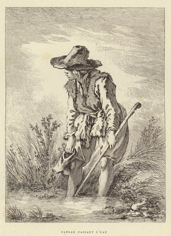 Sudan Geçen Köylü (gravür) by Francois (after) Boucher