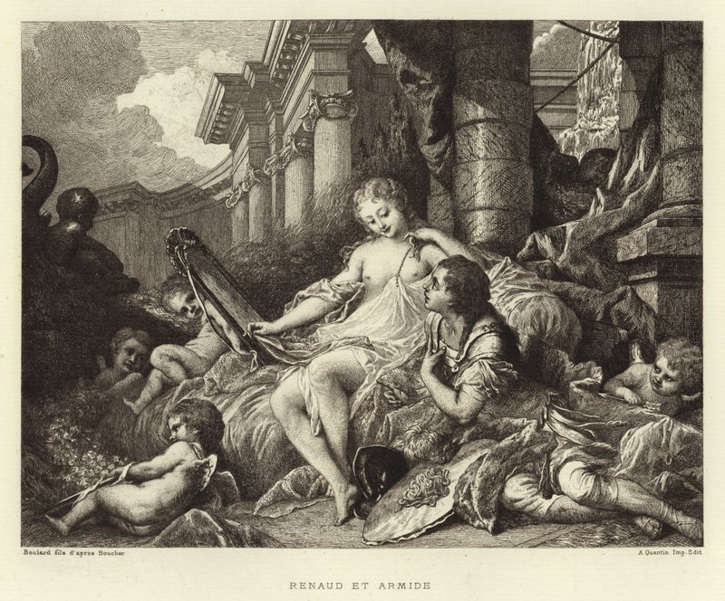 Renaud et Armide (gravür) by Francois (after) Boucher