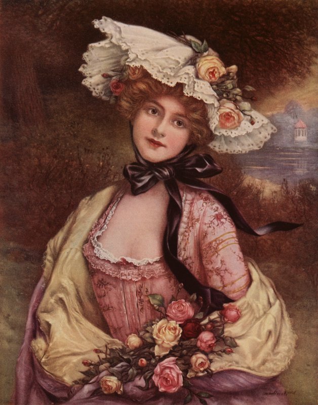 Tüm Güllerin Tonunu İçeren Dudakları (renkli lito) by Francois Martin Kavel