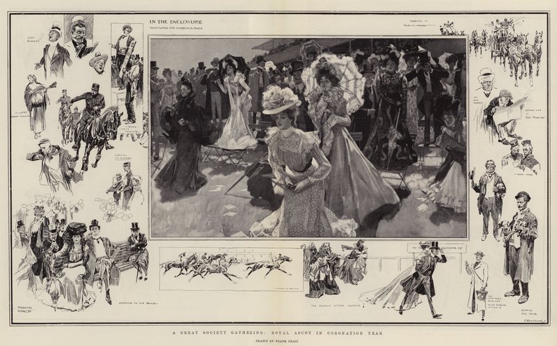 Büyük Bir Toplum Buluşması, Taç Giyme Yılında Kraliyet Ascot by Frank Craig