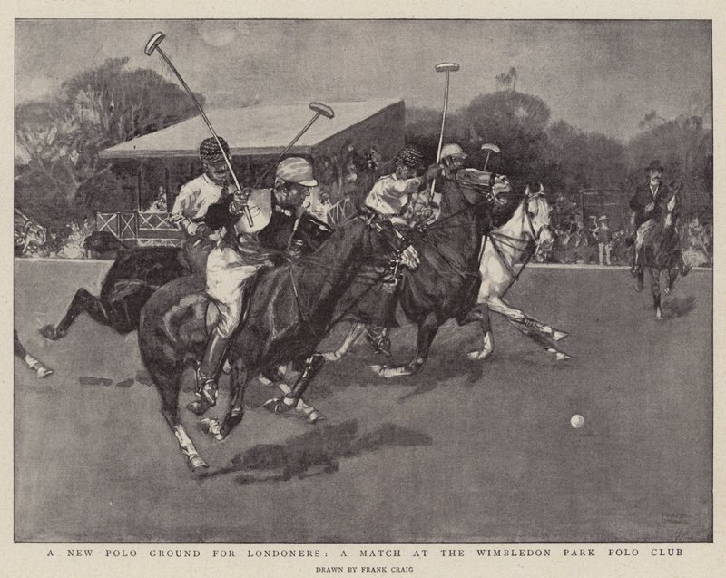 Londralılar için Yeni Bir Polo Sahası, Wimbledon Park Polo Club'da Bir Maç by Frank Craig