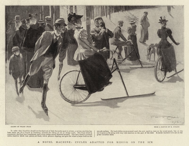 A Novel Machine, Cycles adapted for riding on the Ice  by Frank Craig