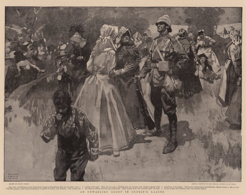 Cronje's Laager'da Savaşçı Olmayan Bir Grup by Frank Craig