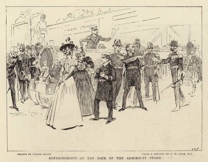 Amirallik Standının arkasındaki ikramlar by Frank Craig