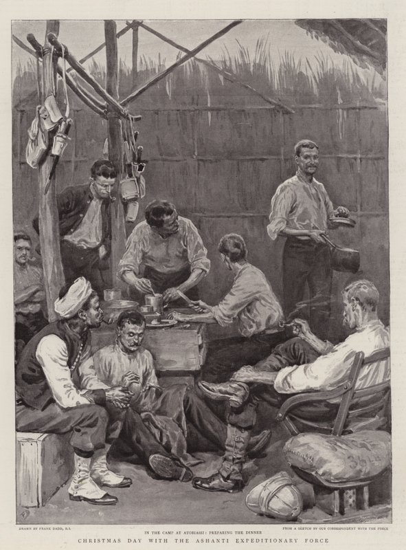 Ashanti Seferi Kuvvetleri ile Noel Günü by Frank Dadd