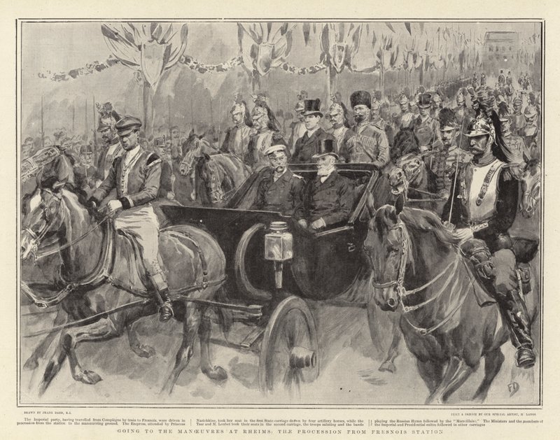 Rheims'deki Manevralara Gitmek, Fresnois İstasyonundan Alayı by Frank Dadd
