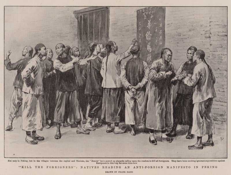 Pekin'de Yabancılara Karşı Manifesto okuyan Yerliler, Yabancıları Öldürün by Frank Dadd