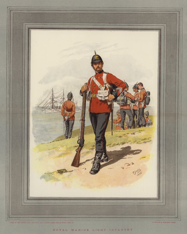Kraliyet Deniz Hafif Piyade (chromolitho) by Frank Dadd