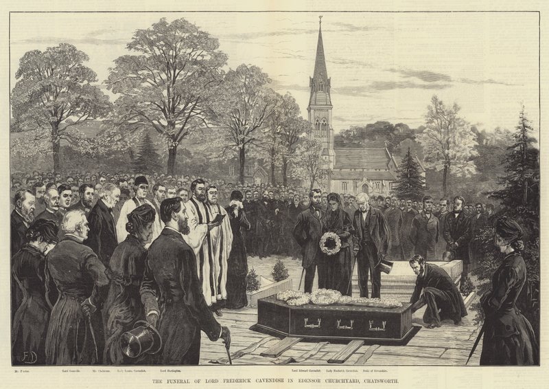 Lord Frederick Cavendish'in Edensor Churchyard, Chatsworth'teki Cenazesi by Frank Dadd