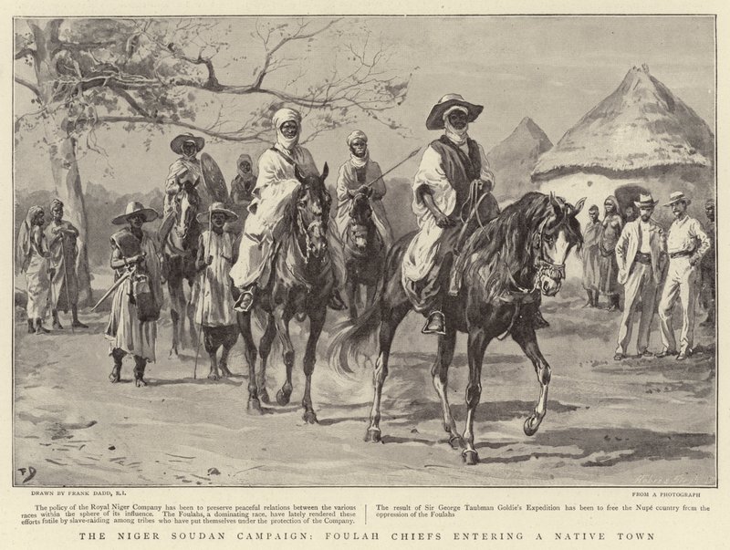 Nijer Soudan Kampanyası, Foulah Chiefs Yerli Bir Kasabaya Giriyor by Frank Dadd