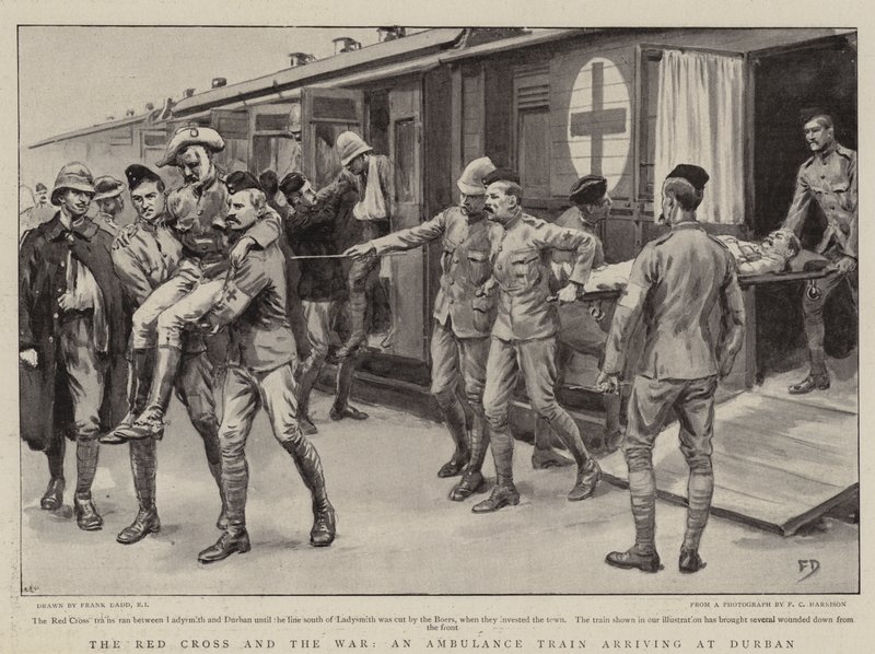 Kızıl Haç ve Savaş, Durban'a Gelen Bir Ambulans Treni by Frank Dadd