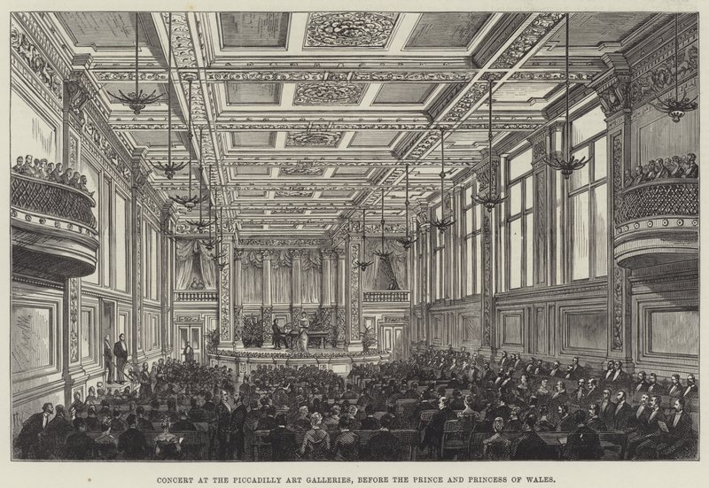 Galler Prensi ve Prensesi önünde Piccadilly Sanat Galerileri