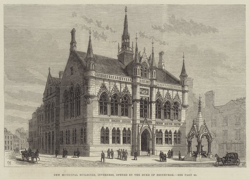 Yeni Belediye Binaları, Inverness, Edinburgh Dükü tarafından açıldı by Frank Watkins