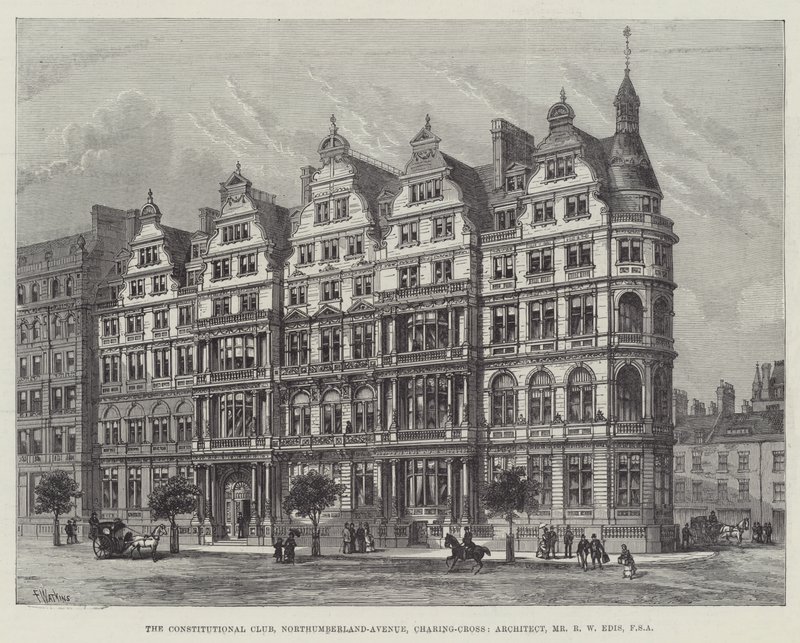 Anayasa Kulübü, Northumberland-Avenue, Charing-Cross, Mimar, Bay RW Edis, FSA by Frank Watkins