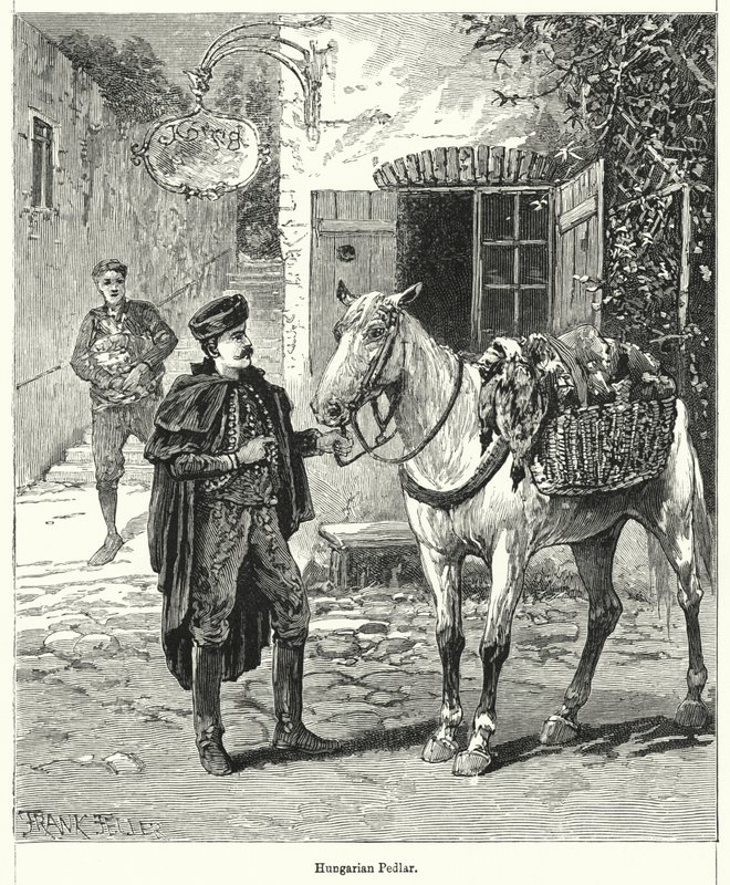 Macar Pedlar (gravür) by Frank (after) Feller