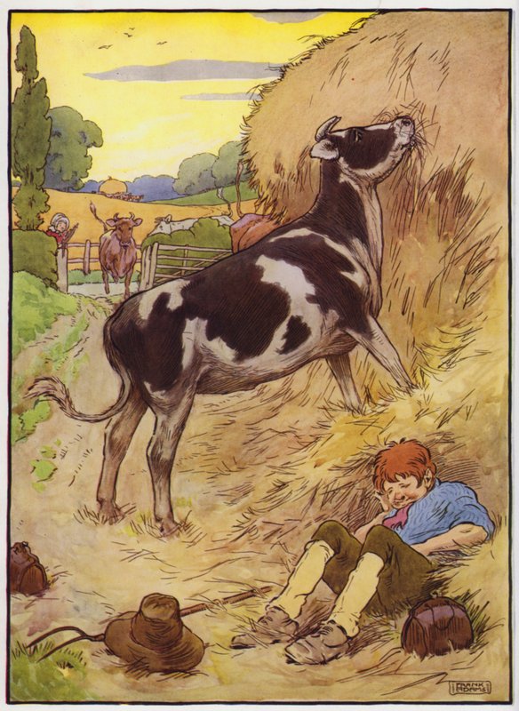 Yaşlı Kadın Trot ve Domuzu için İllüstrasyon (renkli taş) by Frank Adams