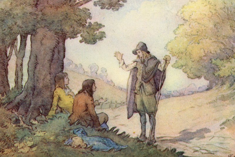 Matthew Arnold tarafından The Scholar-Gipsy için illüstrasyon (renkli taş) by Frank Adams